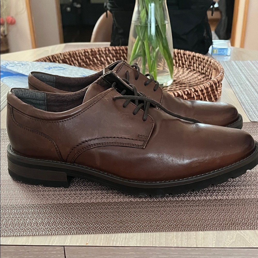 ARA Men's Brown Leather Dress Shoes